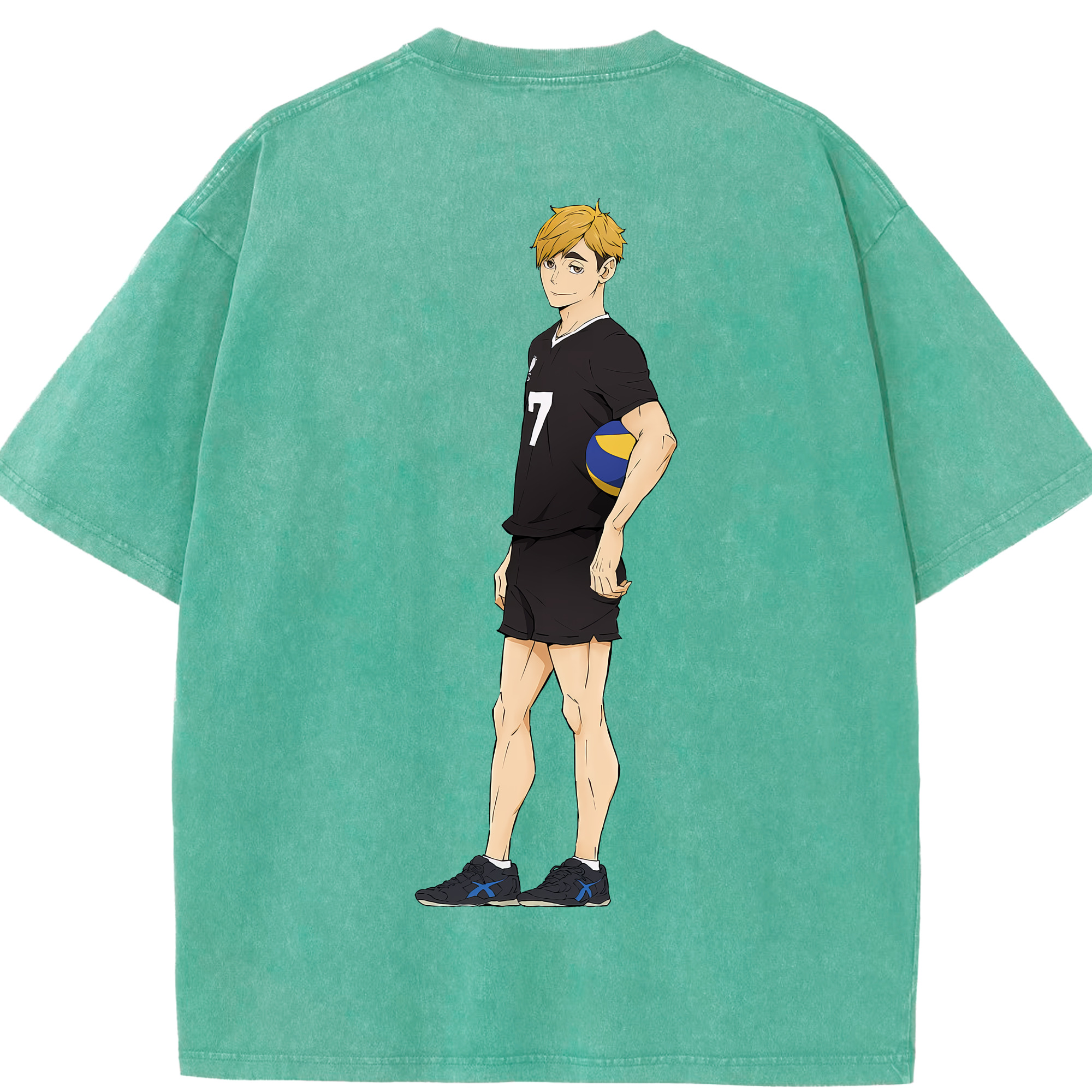 （画像用） ハイキュー!! Haikyu!! 綿100% ヴィンテージ風 半袖Tシャツ（背面プリント）
